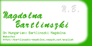 magdolna bartlinszki business card